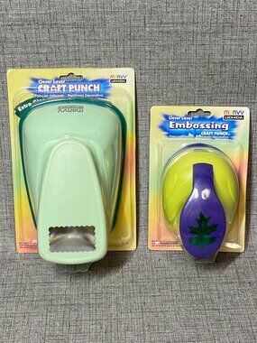 NEW Marvy Uchida “Clever Lever” EXTRA-GIGA & Embossing Craft Punch 2pc Lot NIP